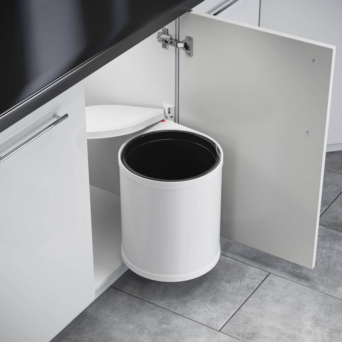 Poubelle pivotante ronde MONO en plastique