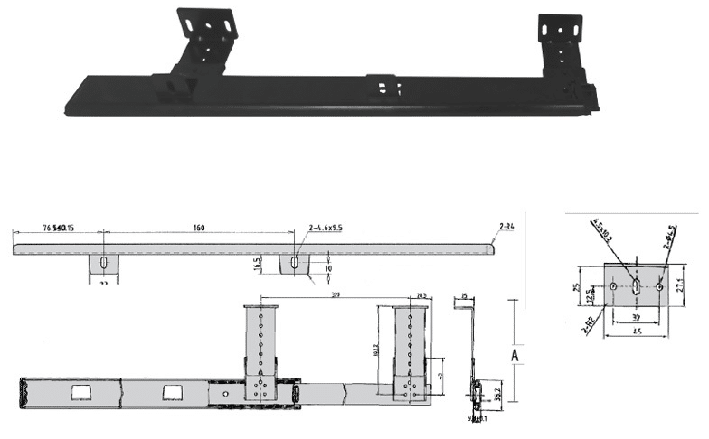 FRMSAET Heavy Duty 12/14/16/18 inches Thickness Steel Construction Ball Bearing Keyboard Slides Keyboard Drawer Slides Tray Accessories Cabinet Furniture Hardware Rails (16 inches, Black)
