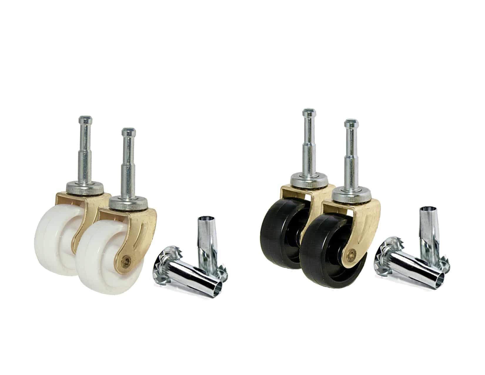 Roulettes à charge légère pour meubles - tige à bois