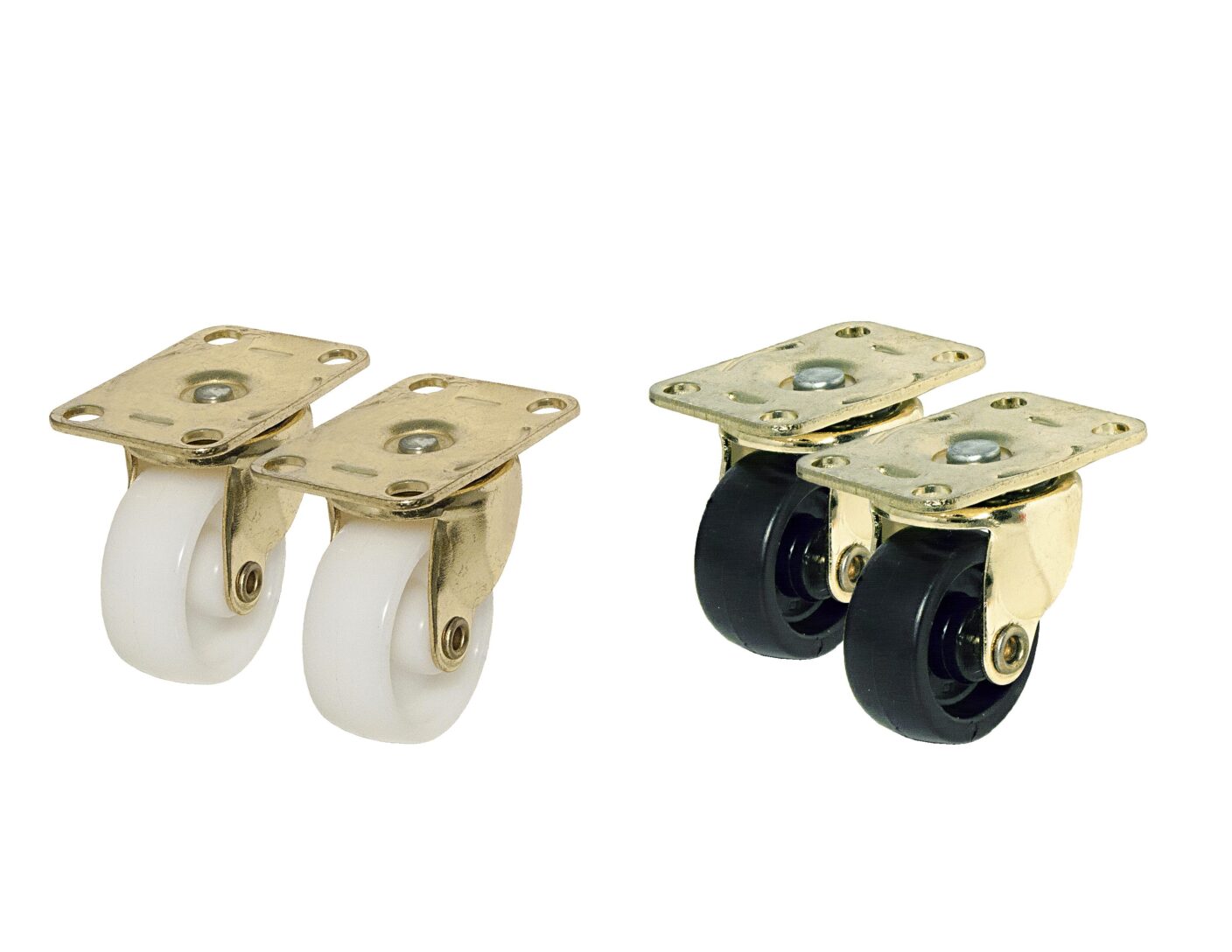 Roulettes à charge légère pour meubles - plaque