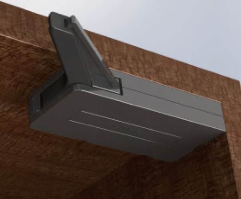 Loquet et amortisseur deux-en-un pour grandes armoires et portes de placard