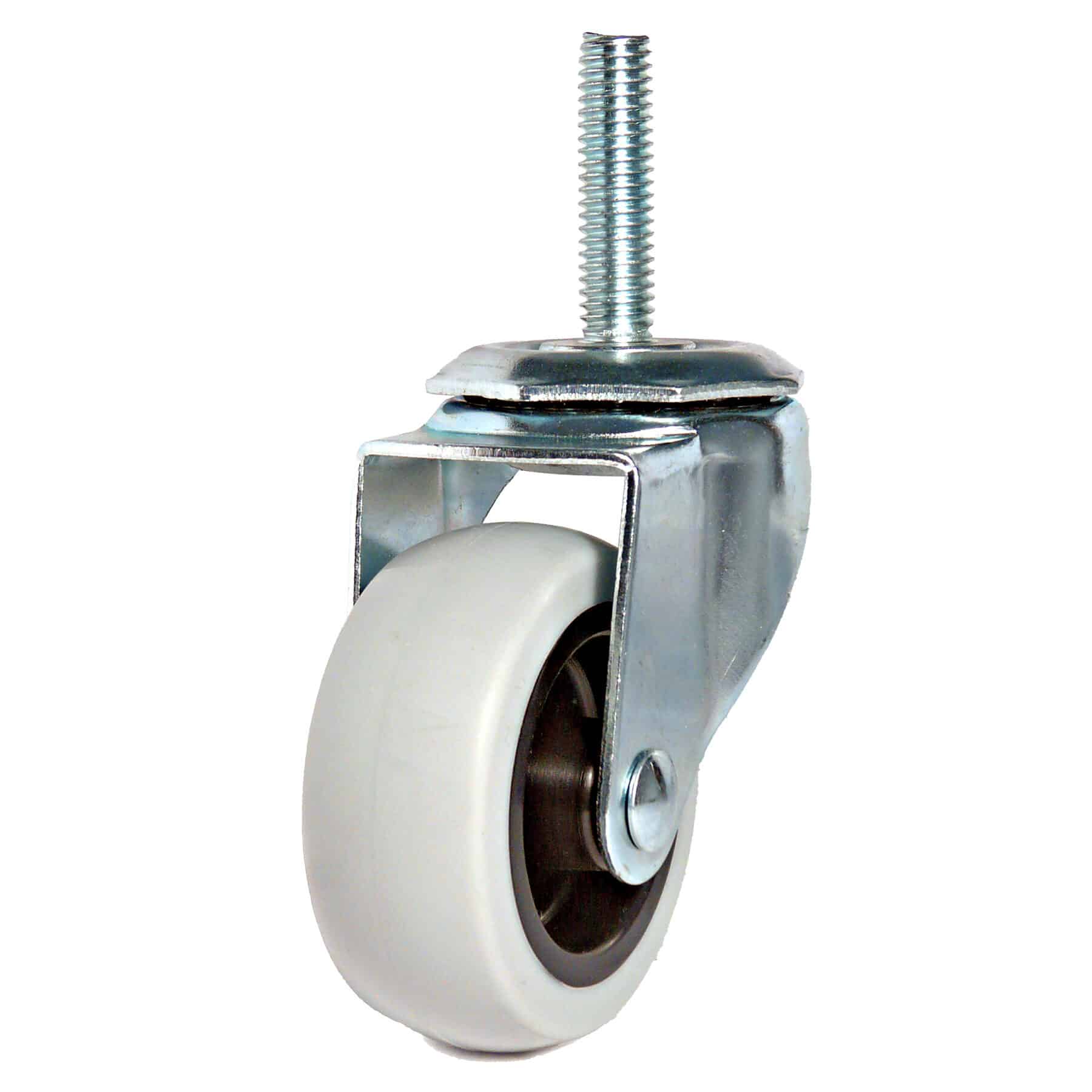 Roulettes à usage général en caoutchouc thermoplastique gris - tige filetée