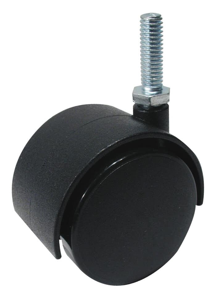 Roulettes jumelées pour meubles - avec tige filetée