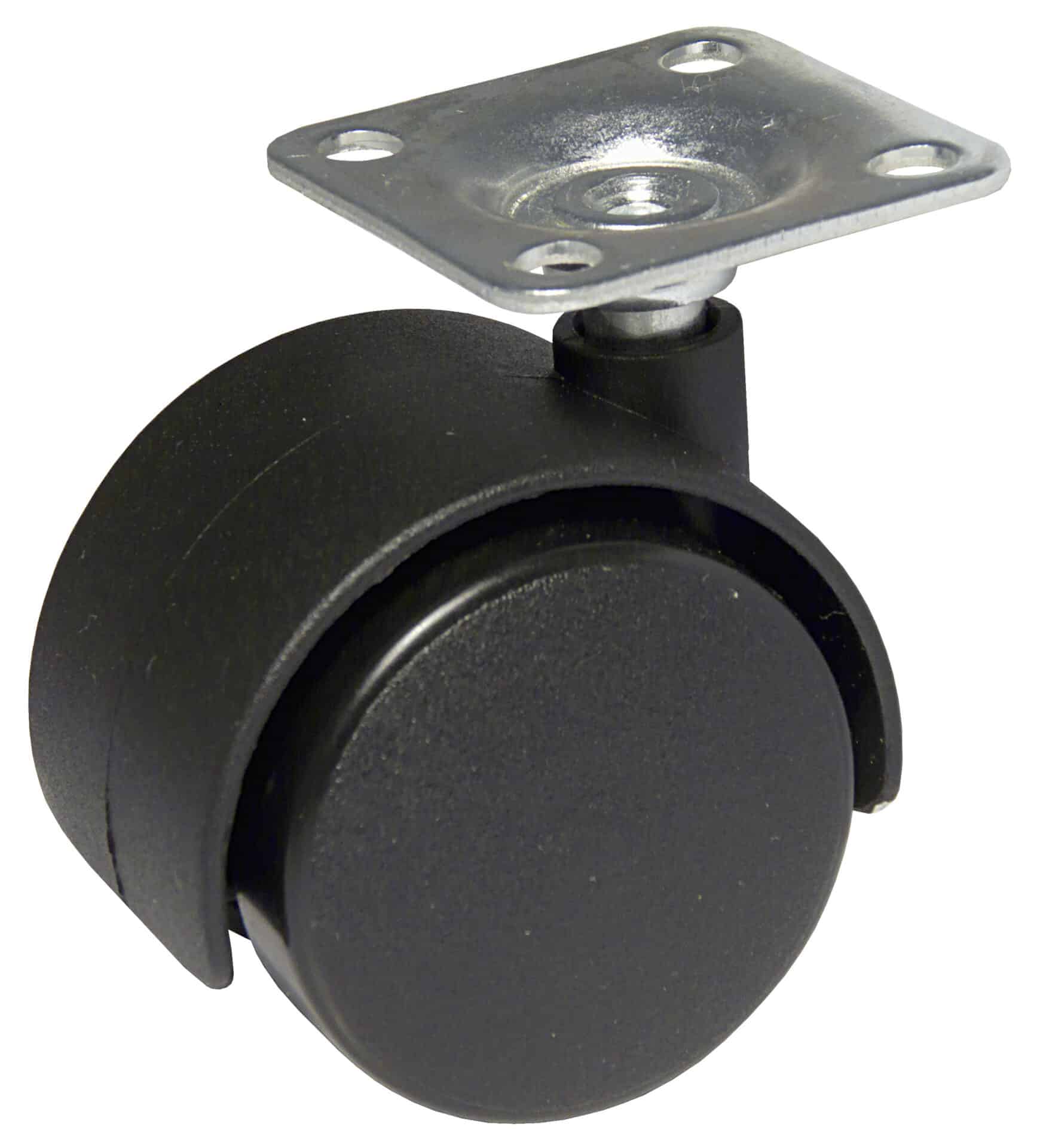 Roulettes jumelées pour meubles - plaque