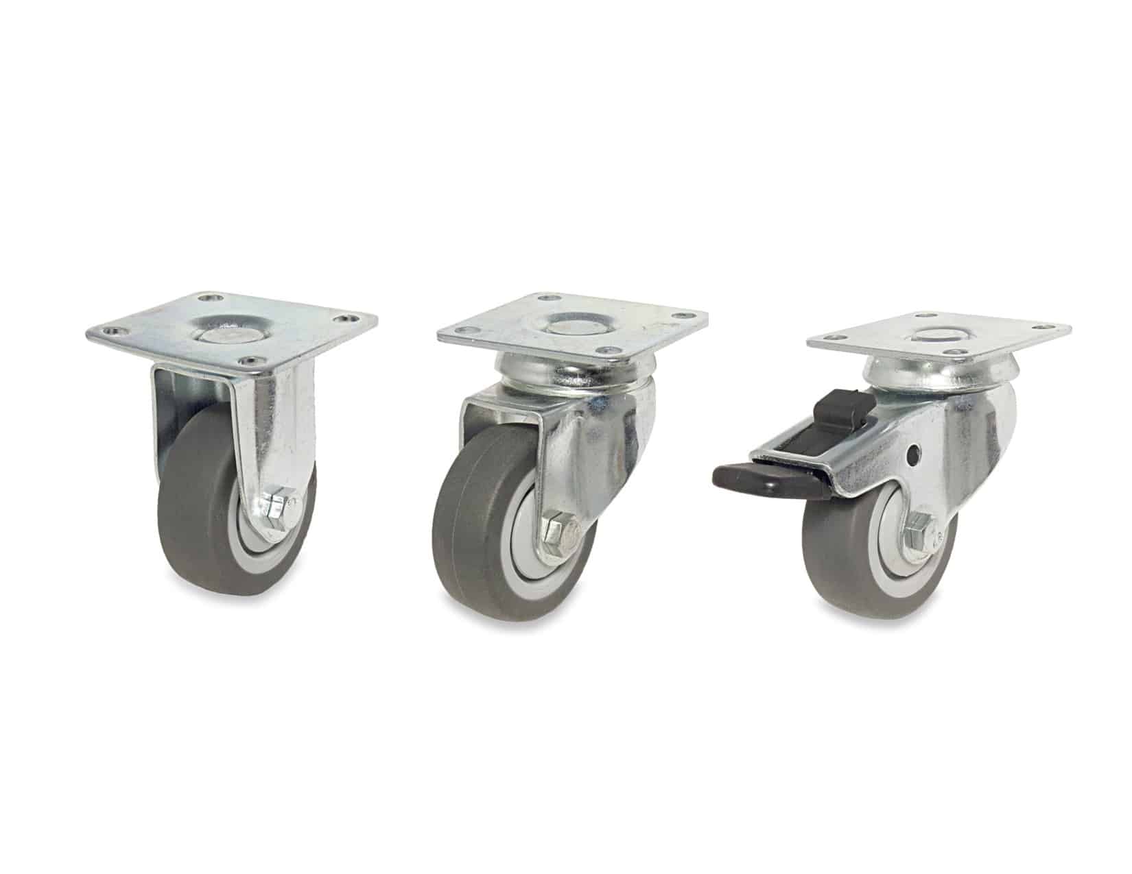 Roulettes à usage général en caoutchouc thermoplastique gris