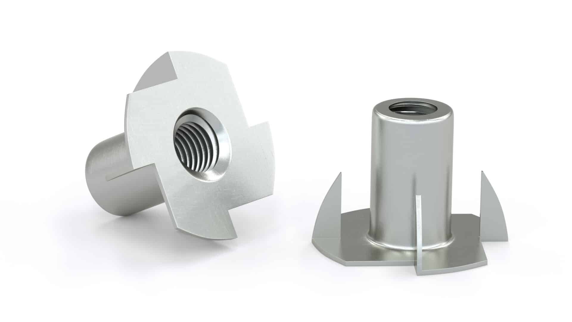 Écrou en T à quatre pointes - zinc