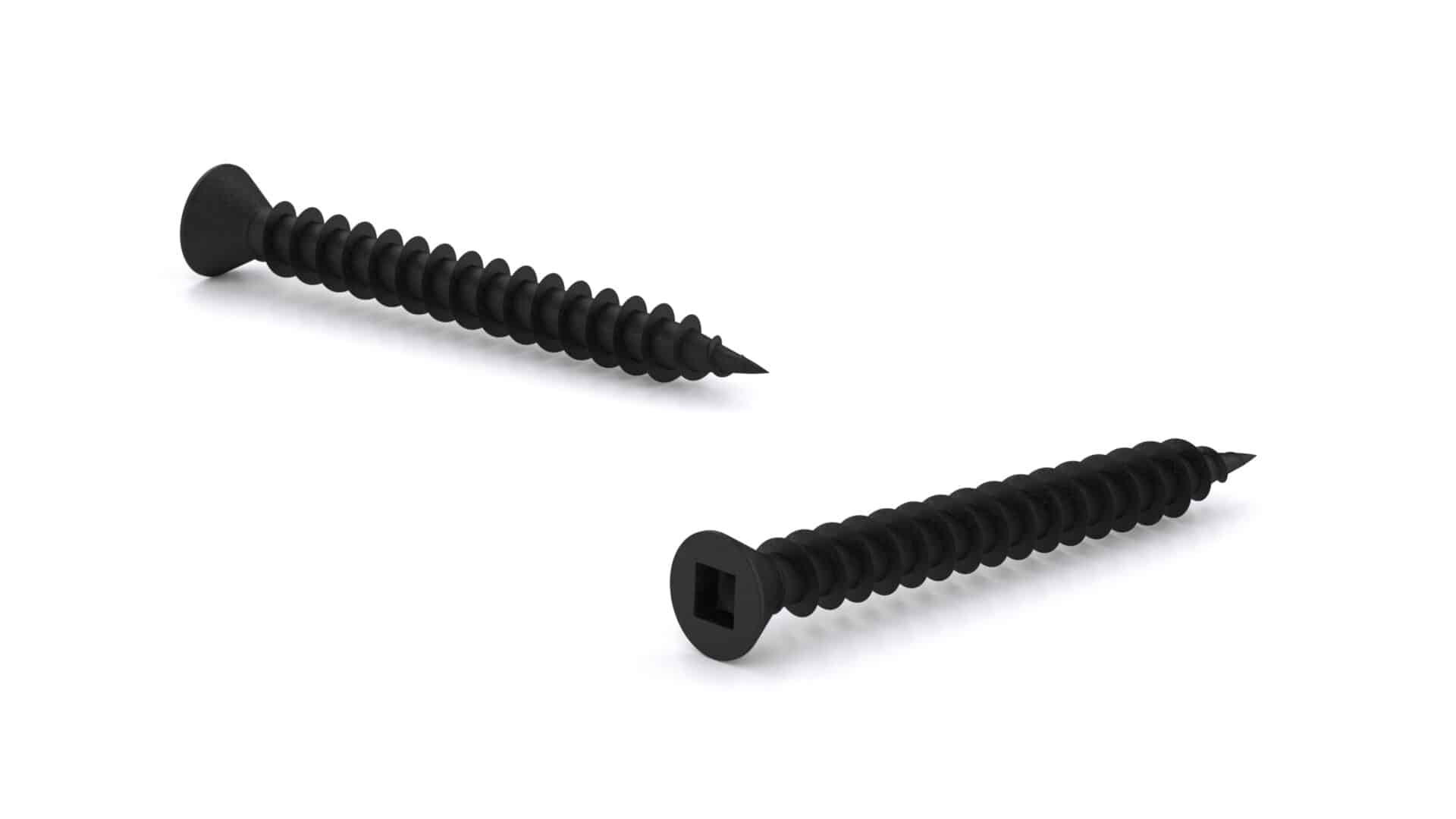 Vis à cloisons sèches de 1 5/8 po, tête plate de finition, embout carré, filet fin, pointe type S